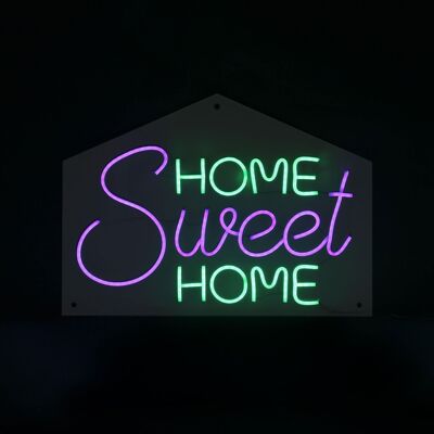 ADM - Panneaux LED 'Home Sweet Home' - Multicolore - 36 x 50 x 2 cm