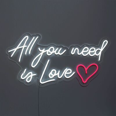 ADM - Insegne led 'All you need is Love' - Colore Bianco - 35 x 70 x 2 cm