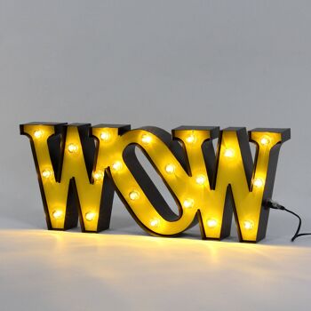 ADM - Symboles avec ampoules 'WOW' - Jaune - 18 x 45 x 5 cm 8