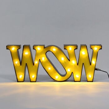 ADM - Symboles avec ampoules 'WOW' - Jaune - 18 x 45 x 5 cm 9