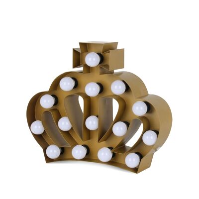 ADM - Symboles avec ampoules 'Couronne' - Couleur Or - 38 x 46 x 10 cm