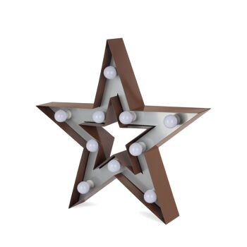 ADM - Symboles avec ampoules 'Etoile' - Couleur bronze - 61 x 64 x 10 cm 1