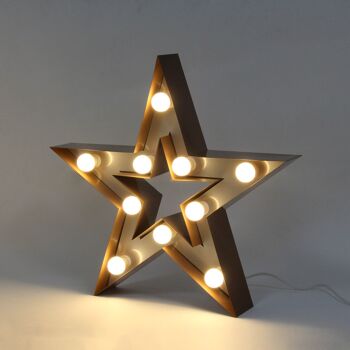 ADM - Symboles avec ampoules 'Etoile' - Couleur bronze - 61 x 64 x 10 cm 3