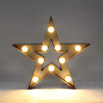 ADM - Symboles avec ampoules 'Etoile' - Couleur bronze - 61 x 64 x 10 cm 4
