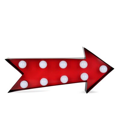 ADM - Símbolos con bombillas 'Flecha' - Color rojo - 27 x 61 x 10 cm