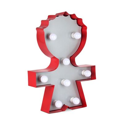 ADM - Symboles avec ampoules 'Enfant' - Couleur rouge - 61 x 45 x 10 cm