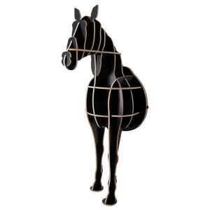 ADM - Meuble Puzzle 'Demi Cheval' - Couleur Noir - 160 x 78 x 52 cm