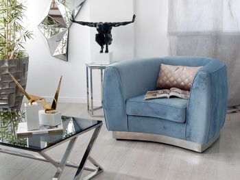 ADM - Fauteuil 'Aurora Luxury Series' - Couleur Bleu Clair - 75 x 108 x 85 cm 4