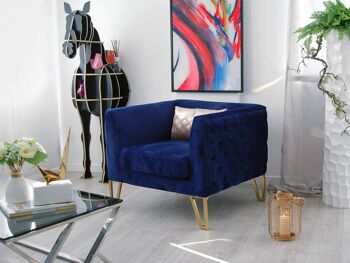 ADM - Fauteuil 'New Chester Luxury Series' - Couleur Bleu - 76 x 100 x 84 cm 5