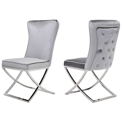ADM - 'New Chester Luxury Series' Dining Chairs - Gray Color - (100 x 53 x 60 cm) * 2pcs