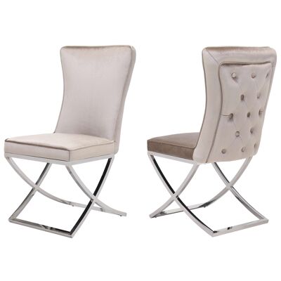 ADM - 'New Chester Luxury Series' Dining Chairs - Beige Color - (100 x 53 x 60 cm) * 2pcs