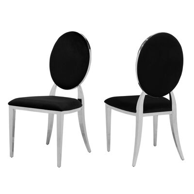 ADM - 'New Classic Luxury Series' Dining Chairs - Black Color - (96 x 50 x 57 cm) * 2pcs
