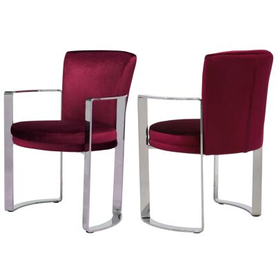 ADM - 'New Decò Luxury Series' Esszimmerstühle - Farbe Bordeaux - (89 x 65 x 66 cm) * 2St