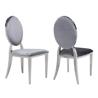 ADM - 'New Classic Luxury Series' Dining Chairs - Gray Color - (96 x 50 x 57 cm) * 2pcs
