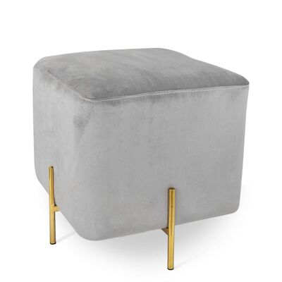 ADM - Tabouret 'Cube Luxury Series' - Couleur Gris - 45 x 40 x 40 cm