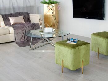 ADM - Tabouret 'Cube Luxury Series' - Couleur Vert - 45 x 40 x 40 cm 9