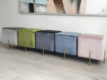 ADM - Tabouret 'Cube Luxury Series' - Couleur Vert - 45 x 40 x 40 cm 3