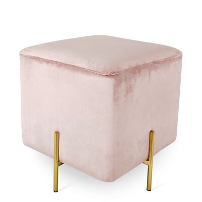 ADM - Tabouret 'Cube Luxury series' - Couleur rose - 45 x 40 x 40 cm