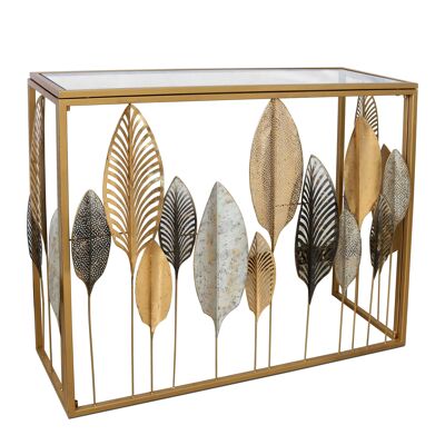 ADM - Console 'Leaves series Easy Fashion' - Gold color - 80 x 90 x 30 cm