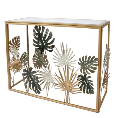ADM - Console 'Tropical leaves Easy Fashion series' - Gold color - 90 x 120 x 40 cm