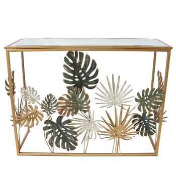 ADM - Console 'Tropical leaves série Easy Fashion' - Couleur or - 90 x 120 x 40 cm 2