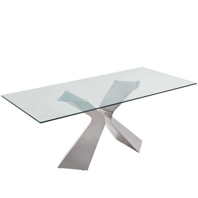 ADM - Table à manger 'Ics Luxury Series' - Couleur argent - 75 x 180 x 90 cm