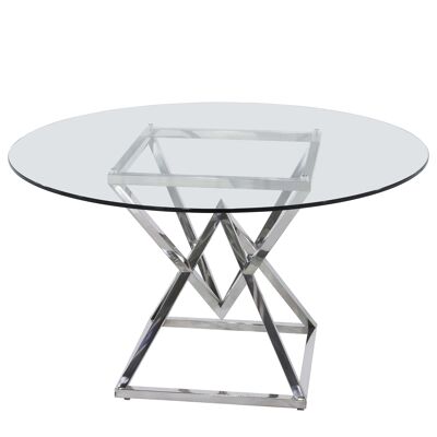 ADM - 'Duble Pyramide Luxury Series' dining table - Silver color - 75 x 130 x 130 cm