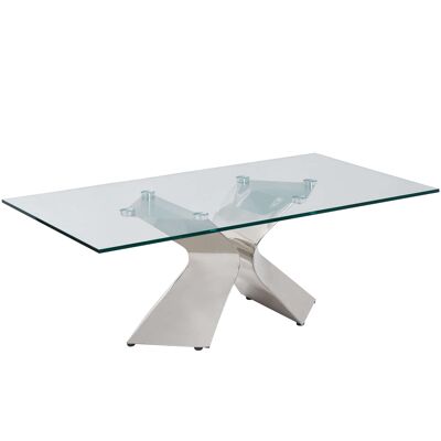 ADM - Tavolino da salotto 'Ics serie Luxury' - Colore Argento - 45 x 130 x 70 cm