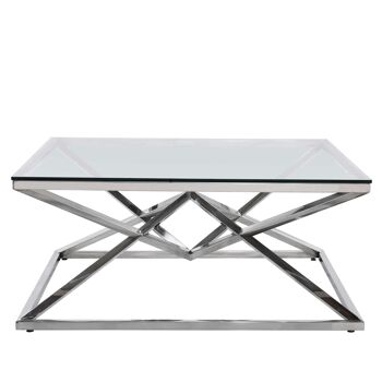 ADM - Table basse 'Duble Pyramide Luxury Series' - Couleur argent - 44 x 100 x 100 cm 2