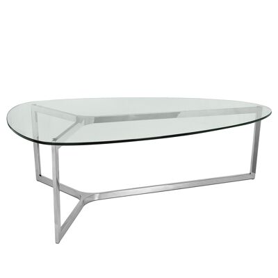 ADM - Tavolino da salotto 'Twike serie Luxury' - Colore Argento - 44 x 120 x 70 cm