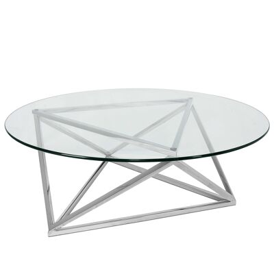 ADM - Tavolino da salotto 'Merkaba serie Luxury' - Colore Argento - 36 x 105 x 105 cm