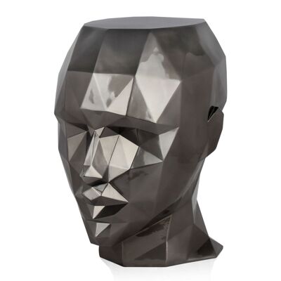ADM - Mesa auxiliar 'Cabeza de mujer facetada' - Color antracita - 55 x 50 x 39 cm