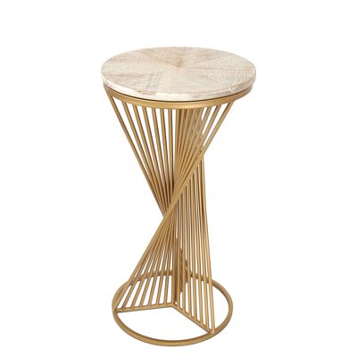 ADM - Sofa side table 'Vibration Easy Fashion series' - Gold color - 60 x Ø30 cm