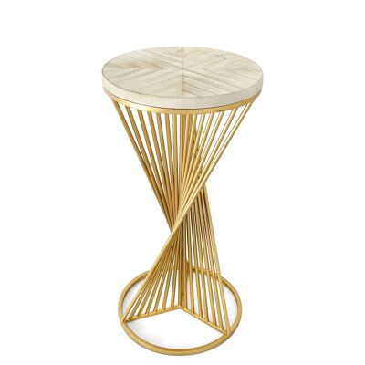 ADM - Table d'appoint de canapé 'Série Vibration Easy Fashion' - Coloris Or - 60 x Ø30 cm
