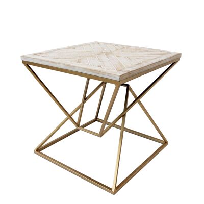 ADM - Sofa side table 'Side Pyramides Easy Fashion series' - Gold color - 44 x 46 x 46 cm