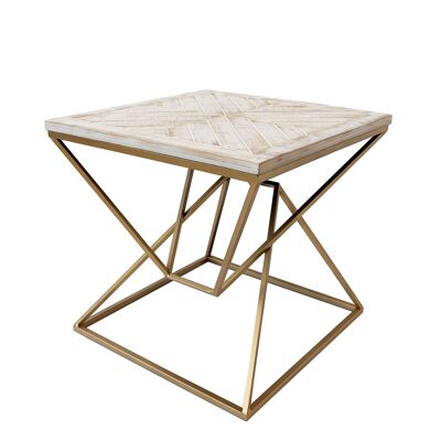 ADM - Mesa auxiliar 'Side Pyramides Easy Fashion series' - Color dorado - 44 x 46 x 46 cm