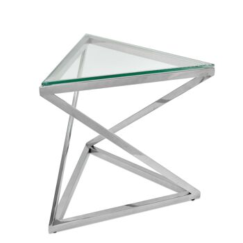 ADM - Table d'appoint canapé 'Doble Triangle' - Couleur argent - 40 x 45 x 45 cm 6