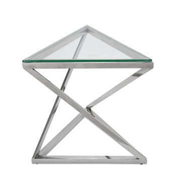 ADM - Table d'appoint canapé 'Doble Triangle' - Couleur argent - 40 x 45 x 45 cm 7