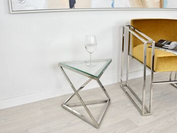 ADM - Table d'appoint canapé 'Doble Triangle' - Couleur argent - 40 x 45 x 45 cm 10