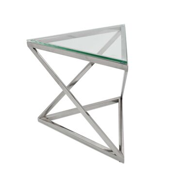 ADM - Table d'appoint canapé 'Doble Triangle' - Couleur argent - 40 x 45 x 45 cm 3