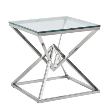 ADM - Table d'appoint de canapé 'Duble Pyramide Luxury series' - Couleur argent - 55 x 50 x 50 cm 4