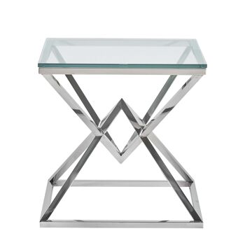 ADM - Table d'appoint de canapé 'Duble Pyramide Luxury series' - Couleur argent - 55 x 50 x 50 cm 5