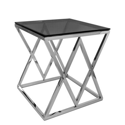 ADM - Table d'appoint de canapé 'Victoria Luxury series' - Couleur grise - 56 x 50 x 50 cm