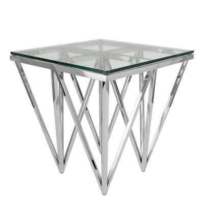 ADM - Table d'appoint de canapé 'Pyramids Luxury series' - Couleur argent - 51 x 51 x 51 cm