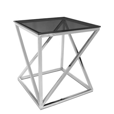 ADM - Table d'appoint de canapé 'Side Pyramides Luxury series' - Couleur grise - 55 x 50 x 50 cm