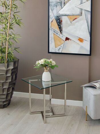 ADM - Table d'appoint de canapé 'Peace Luxury series' - Couleur argent - 50 x 50 x 50 cm 8