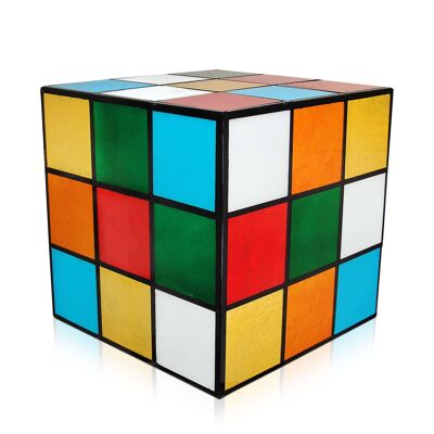 ADM - Mesa auxiliar para sofá 'Cubo Rubik' - Color multicolor - 50 x 50 x 50 cm