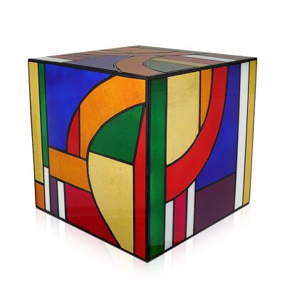 ADM - Mesa auxiliar para sofá 'Cubo de Kandinsky' - Color multicolor - 50 x 50 x 50 cm