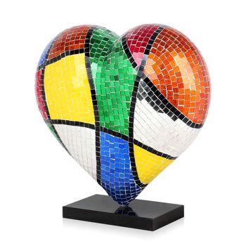 ADM - Sculpture en verre décoré 'Pop Art Heart' - Multicolore - 46 x 44 x 19 cm 8