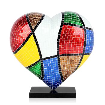 ADM - Sculpture en verre décoré 'Pop Art Heart' - Multicolore2 - 46 x 44 x 19 cm 9